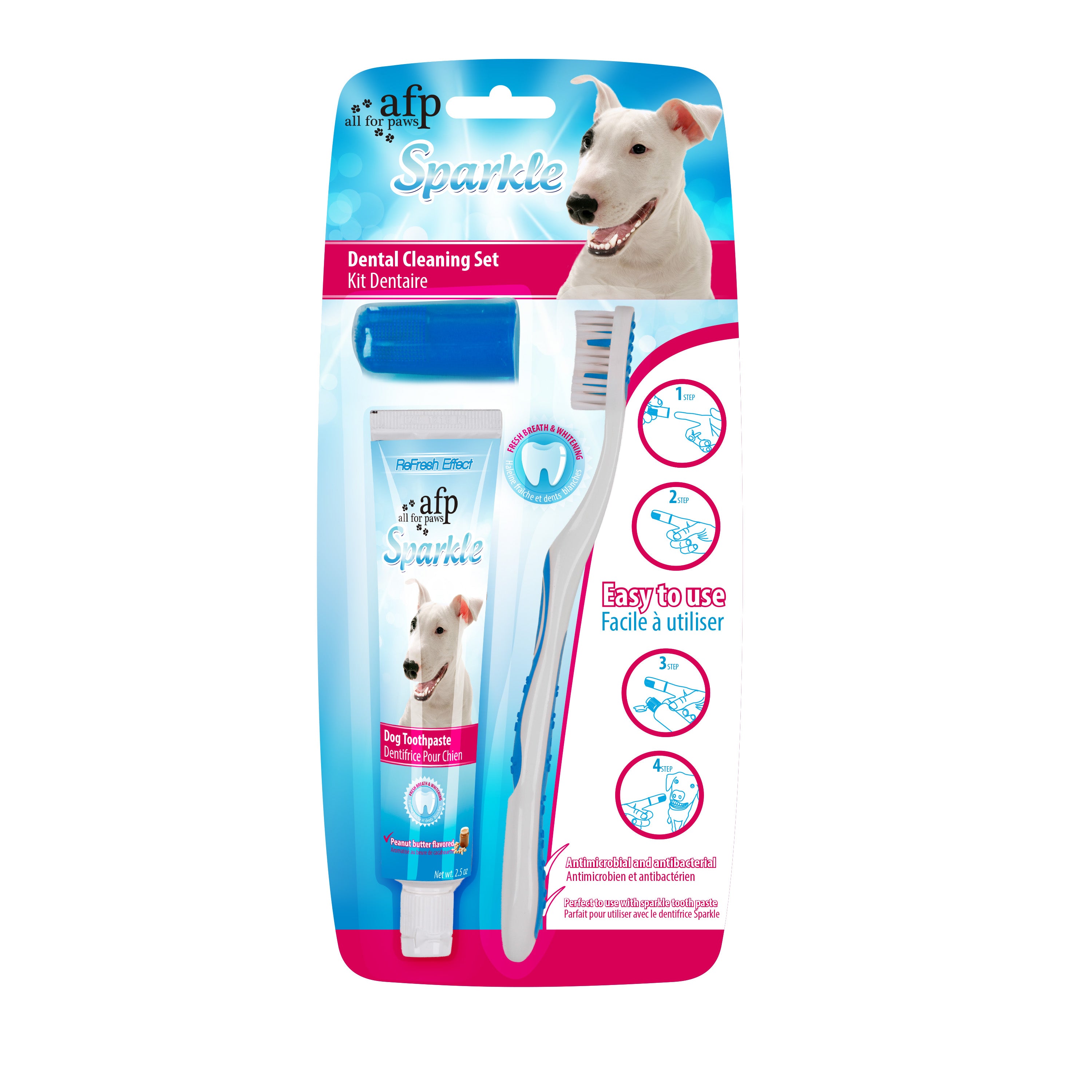 ALL FOR PAWS Sparkle Kit Pasta Dental + Cepillo + Dedal Encías Perros