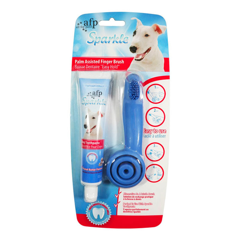 ALL FOR PAWS Sparkle Kit Pasta Dental + Cepillo Dedo Perros