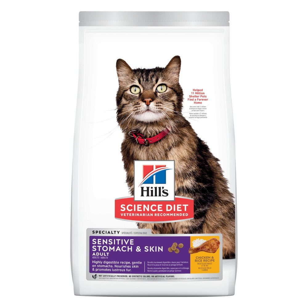 HILLS Science Diet Gato Adulto Sensitive Stomach Skin Pollo 1.58KG