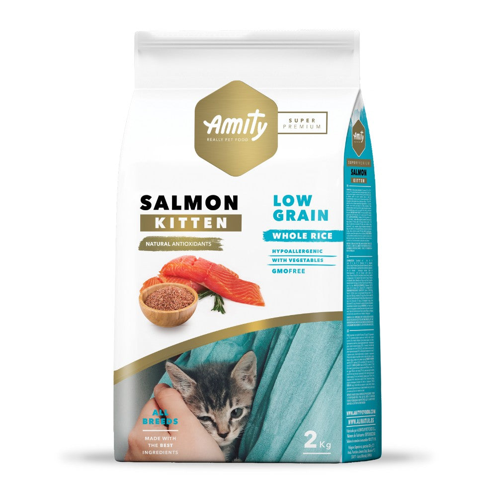 AMITY Salmón Gatitos – Alimento Low Grain Super Premium