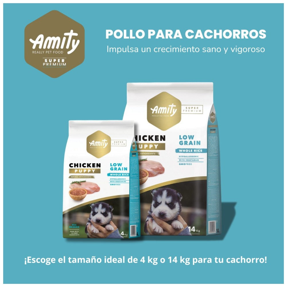 AMITY Low Grain Pollo Cachorros – Super Premium