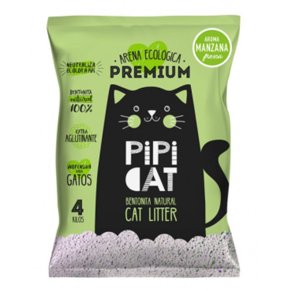 PIPICAT Arena para Gatos Manzana Aglutinante Ecológica 4 KGS