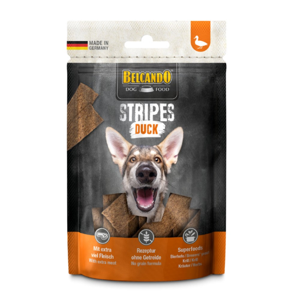 BELCANDO Stripes Perros: Sabroso Snack Pato entrenamiento y premios