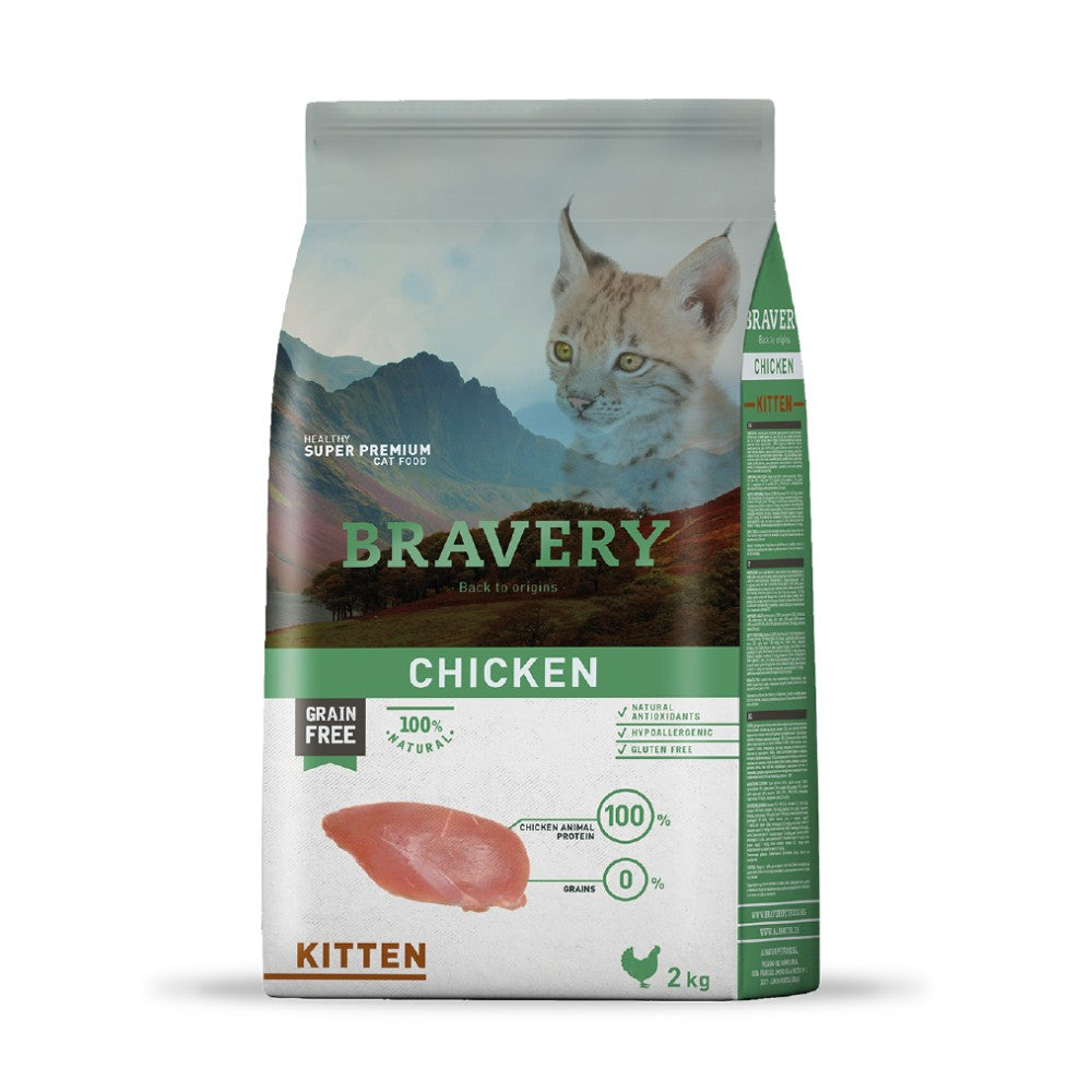 BRAVERY Chicken Kitten – Grain Free para Gatitos