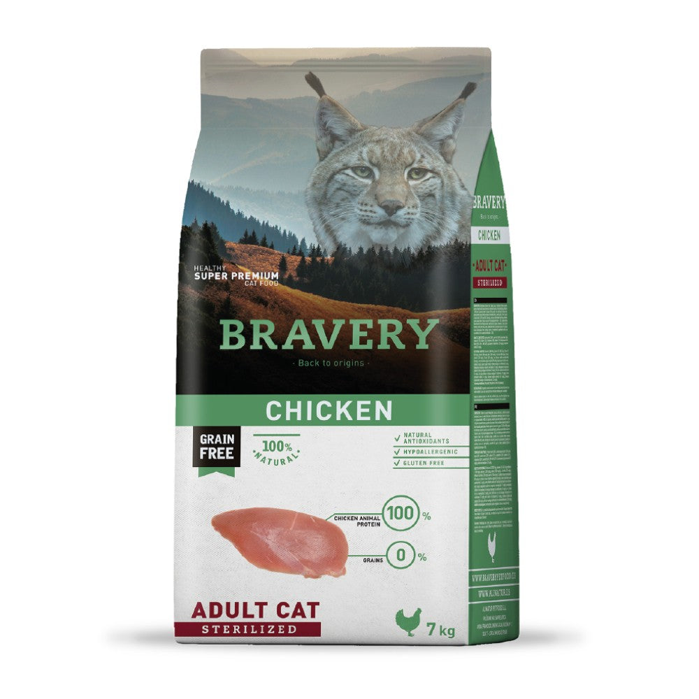 BRAVERY Pollo Gato Esterilizado – Control Peso Chile