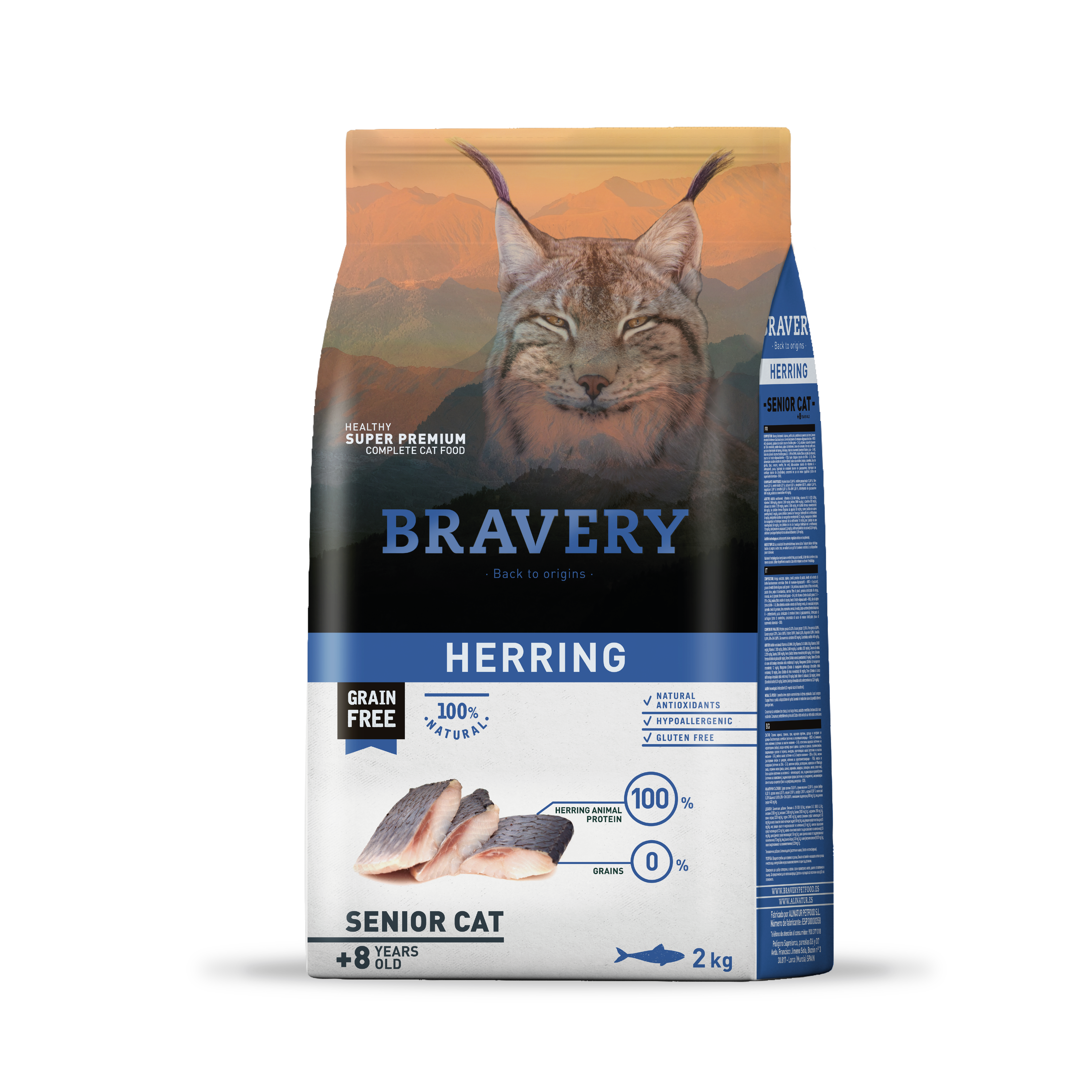 BRAVERY Arenque Gatos Senior – Grain Free Saludable