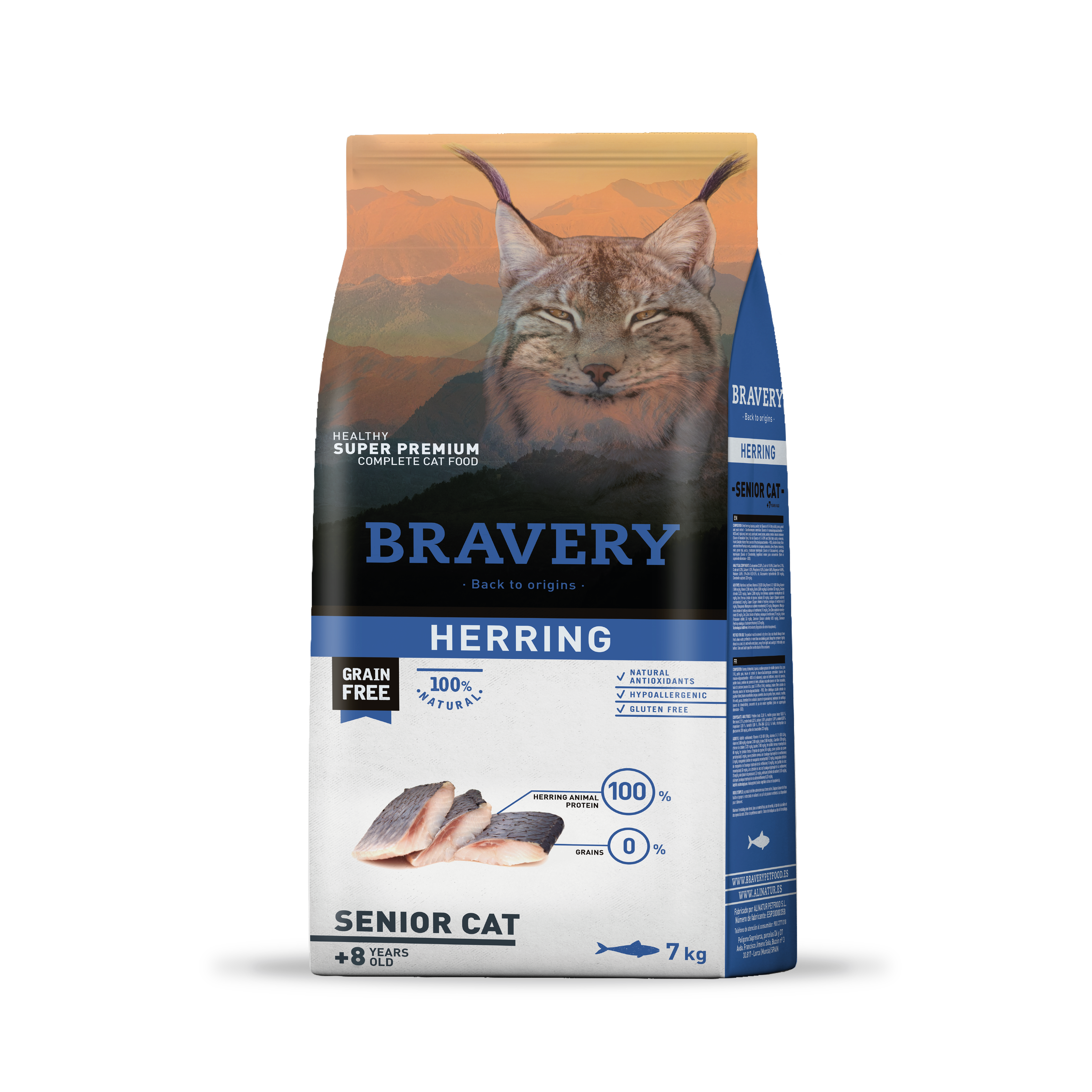 BRAVERY Arenque Gatos Senior – Grain Free Saludable