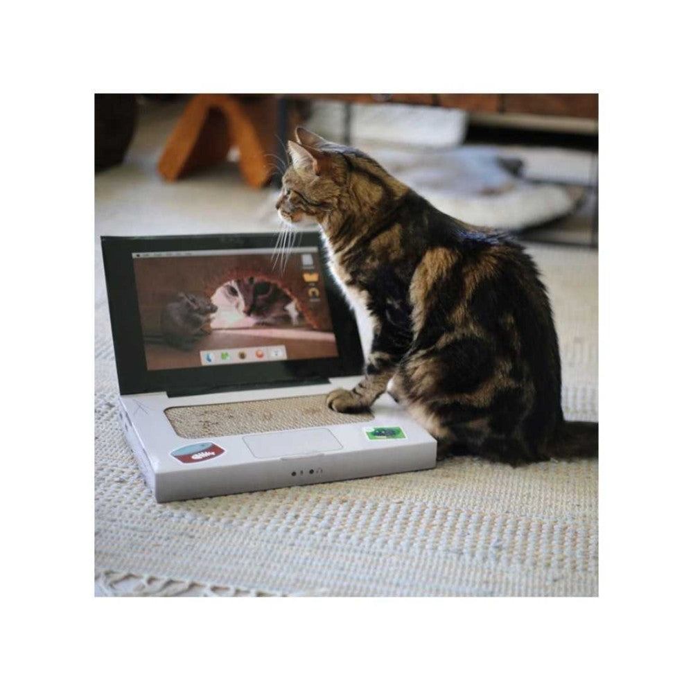 BRNX Rascador Catbook: Computador de Cartón para Gatos Curiosos