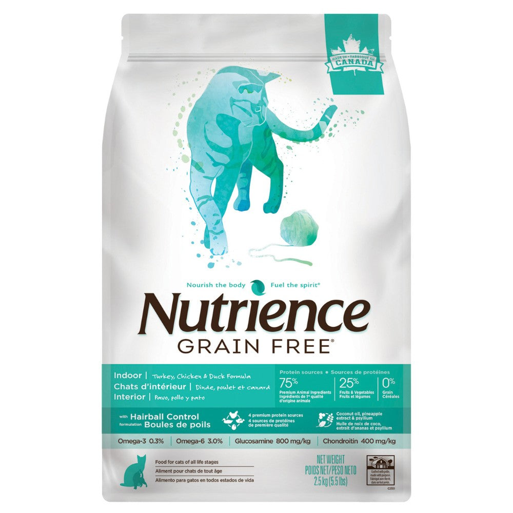 NUTRIENCE Comida Gato Grain Free Indoor sabor Pavo Pollo Pato