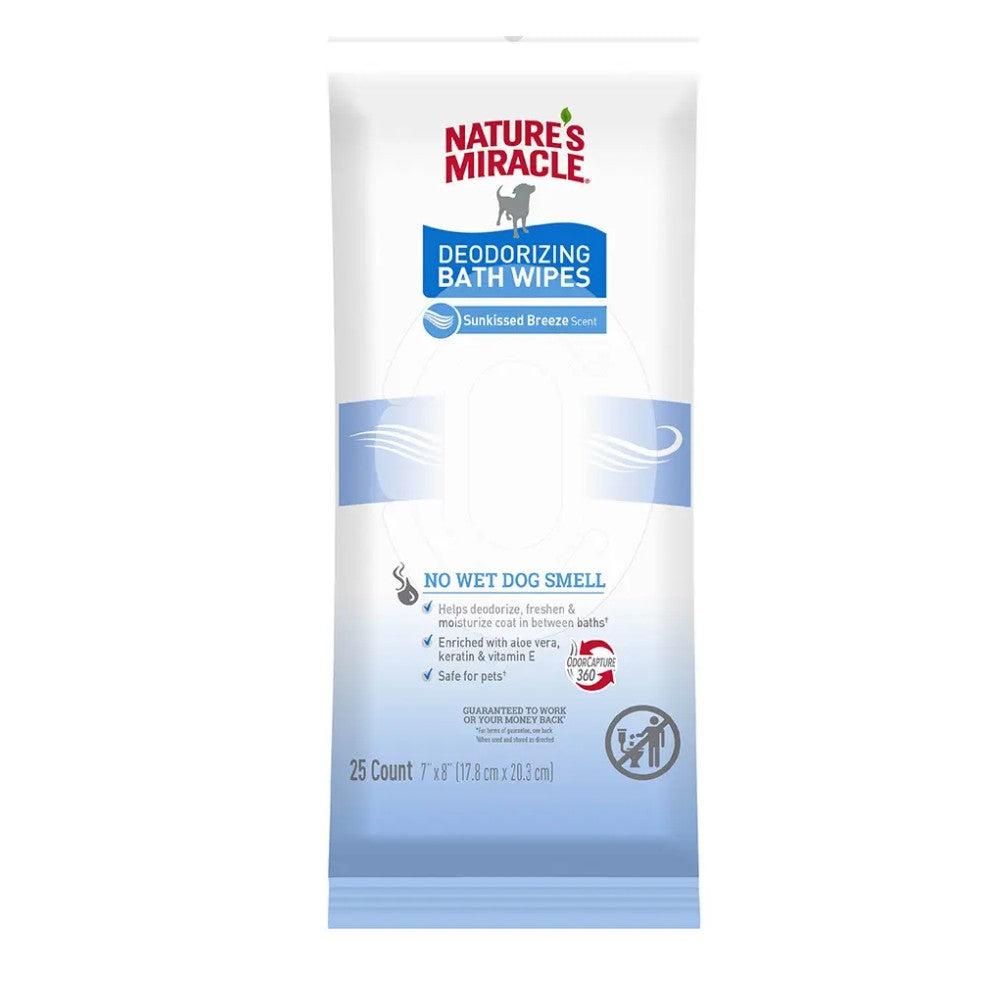 NATURE’S MIRACLE – Toallitas Húmedas Desodorizantes Perros (100 unid)