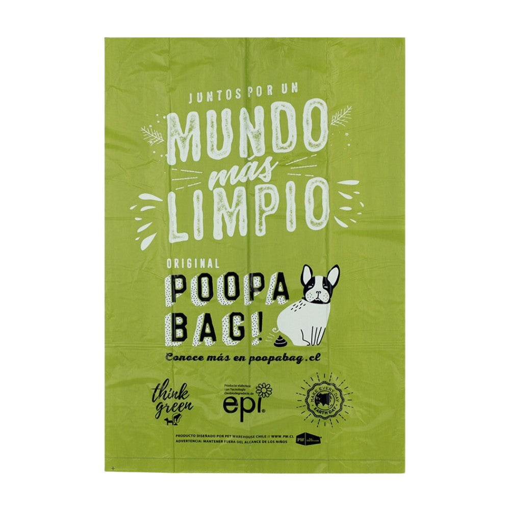 POOPA BAG! Dispensador Bolsas Sanitarias Ecológicas, Oxo-Biodegradables, Compostables Perros (Incluye Rollo)