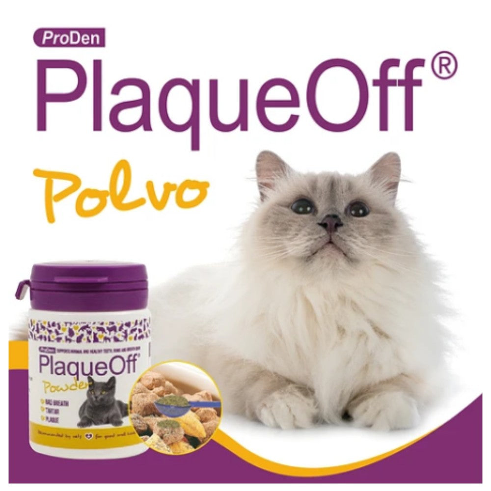 PlaqueOff Gatos: Polvo Higiene Dental Removedor de Sarro 40gr