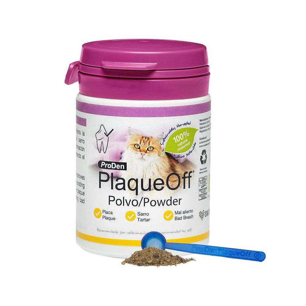 PlaqueOff Gatos: Polvo Higiene Dental Removedor de Sarro 40gr