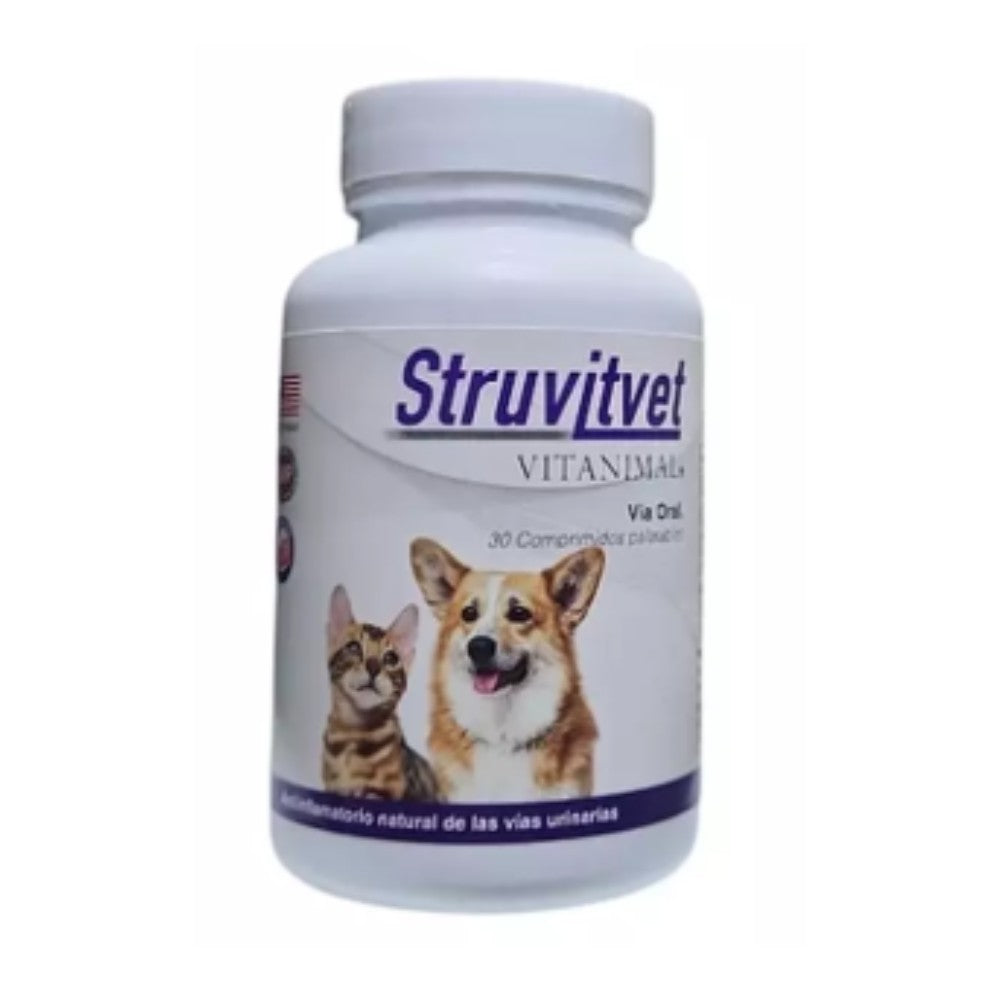 Struvitvet Perros y Gatos: Soporte urinario de Vitanimal - 30 Comp