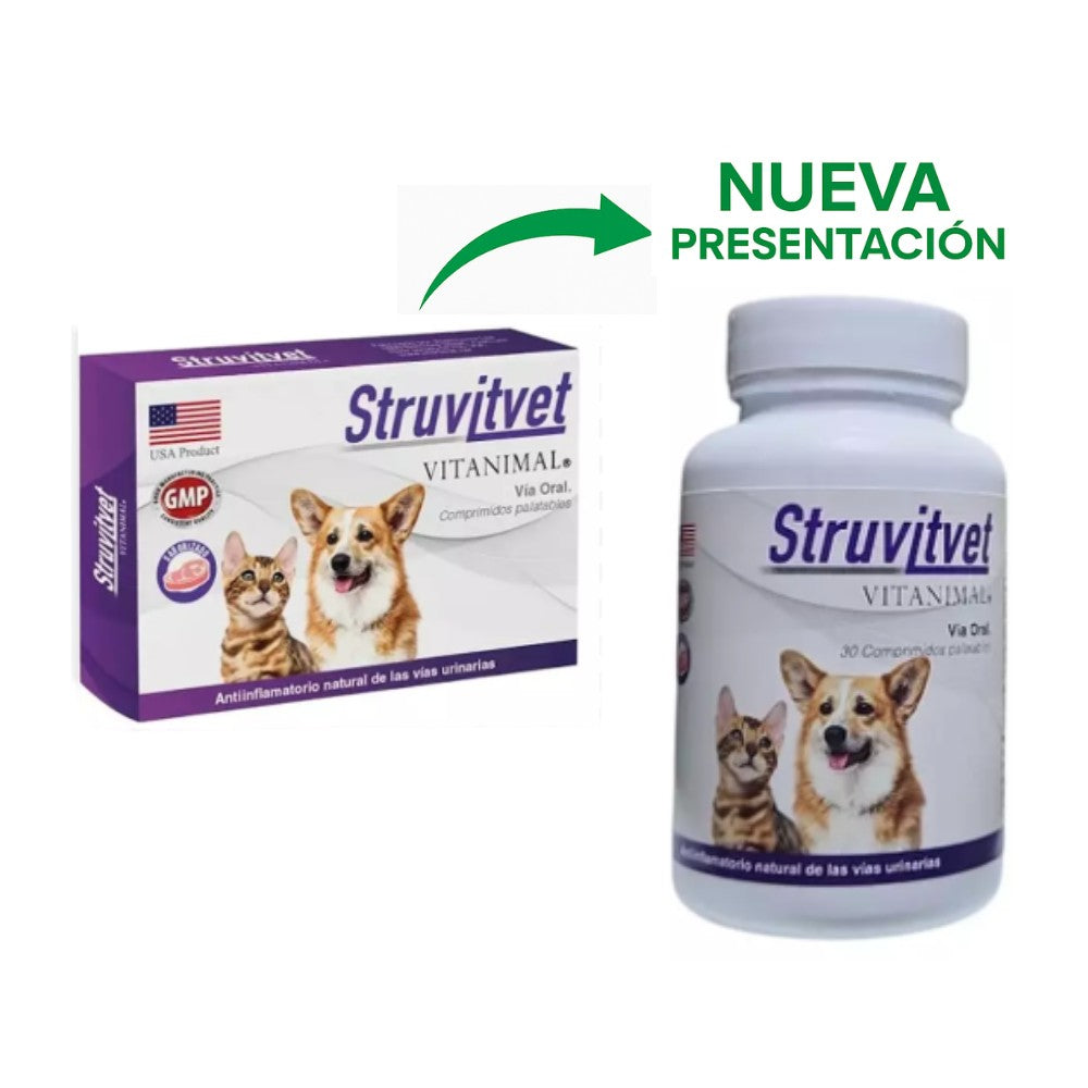 Struvitvet Perros y Gatos: Soporte urinario de Vitanimal - 30 Comp