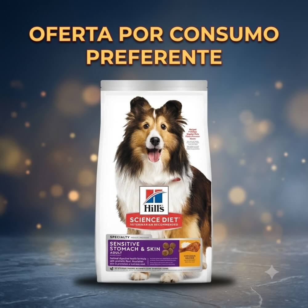 Saco de alimento para perros adulto Hill's Science Diet Adult Sensitive Stomach & Skin, receta de pollo con banner de Oferta Outlet