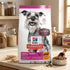 Hill's Science Diet Small Paws Adult 7+ alimento para perros senior razas pequeñas. Producto con etiqueta de oferta especial por consumo preferente, sobre encimera de cocina