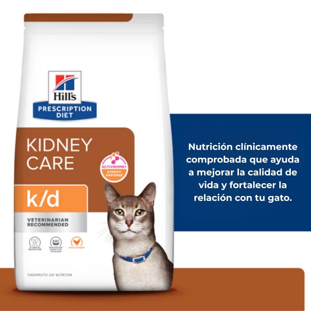 Infografía Hills Kidney Care Gatos Prescription Diet detalla este alimento renal seco que fortalece de forma única la relación con tu gato