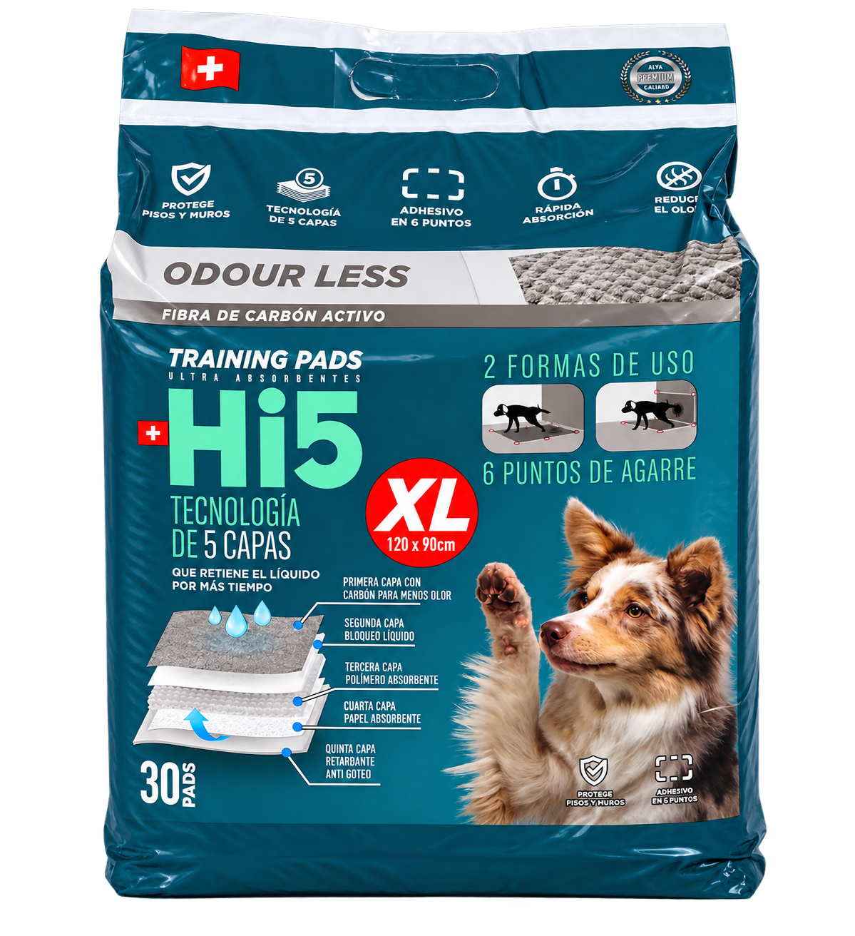 HI5 Sabanillas para Perros con Carbón Activo, ultra absorbentes