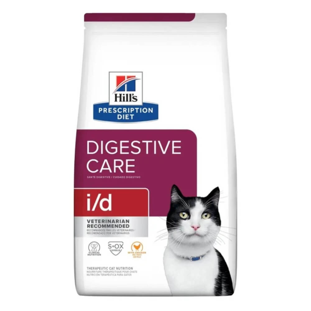 Bolsa frontal de Hills Prescription Diet Feline id, la comida seca para gatos i/d nutrición con soporte gastrointestinal avanzado