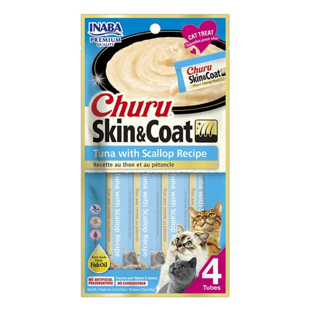 Churu de INABA Skin & Coat Sabores Atún - Gatos