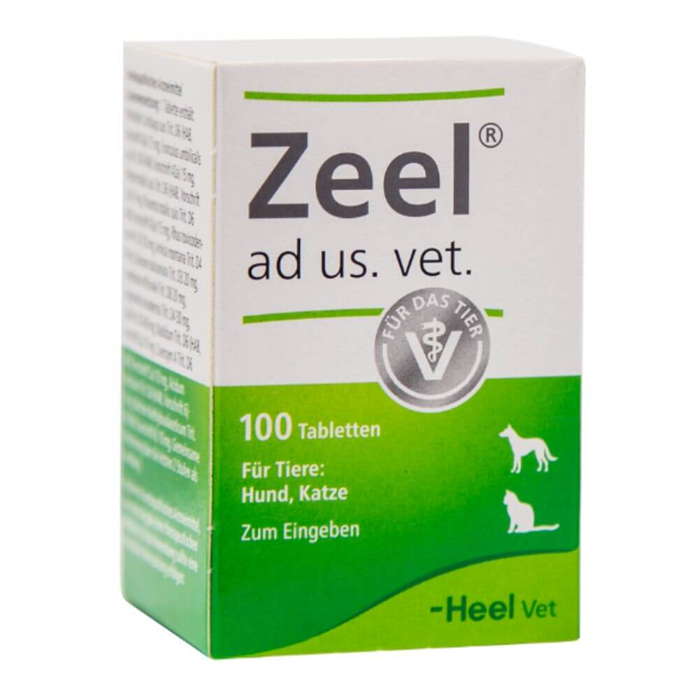 Zeel Heel Vet caja con 100 tabletas, tratamiento biorregulador para la artrosis, el dolor articular y la movilidad en perros y gatos